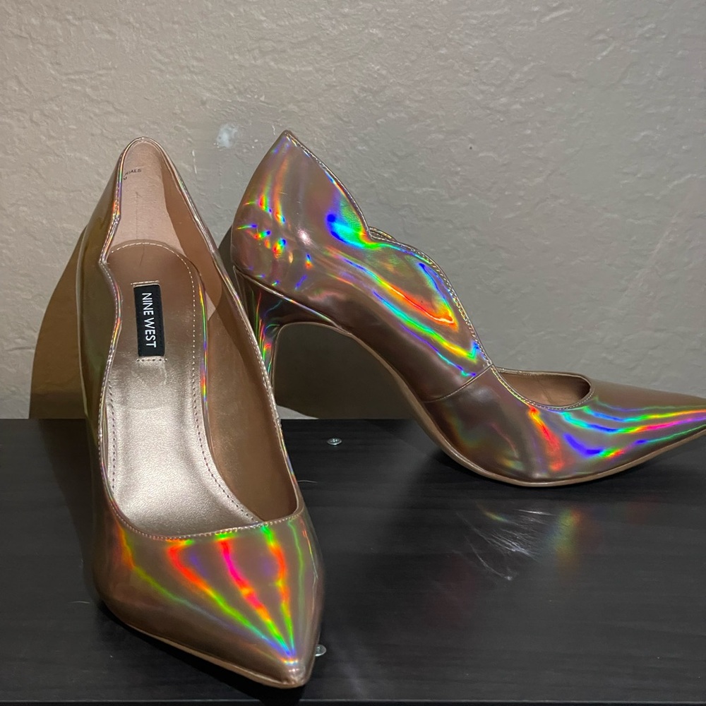 Rose Gold/Rainbow Iridescent Nine West Pumps